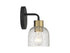Flagler 1-Light Wall Sconce in Matte Black with Warm Brass Accents