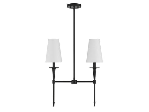 Trundle 2-Light Linear Chandelier in Warm Brass