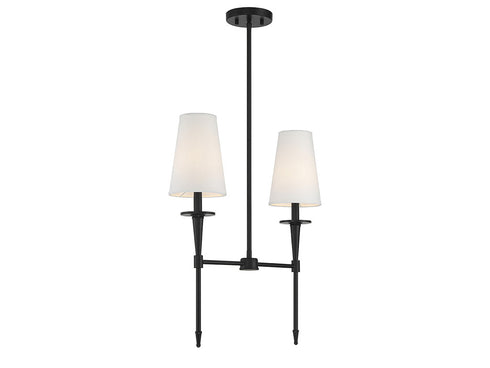 Trundle 2-Light Linear Chandelier in Warm Brass