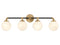 Dresden 4-Light Bathroom Vanity Light in Matte Black with Warm Brass Accents