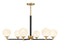 Dresden 6-Light Chandelier in Matte Black with Warm Brass Accents
