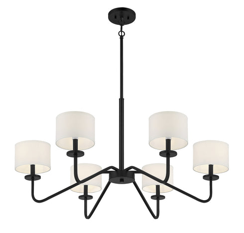 6-Light Chandelier in Matte Black