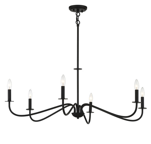 Jasmine 6-Light Chandelier in Matte Black