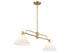 2-Light Linear Chandelier in Natural Brass