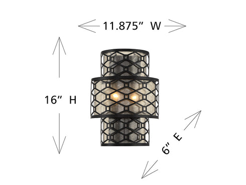 Mannheim 2-Light Wall Sconce in Warm Brass