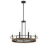 Icarus 6-Light Chandelier in Burnished Brass with Walnut