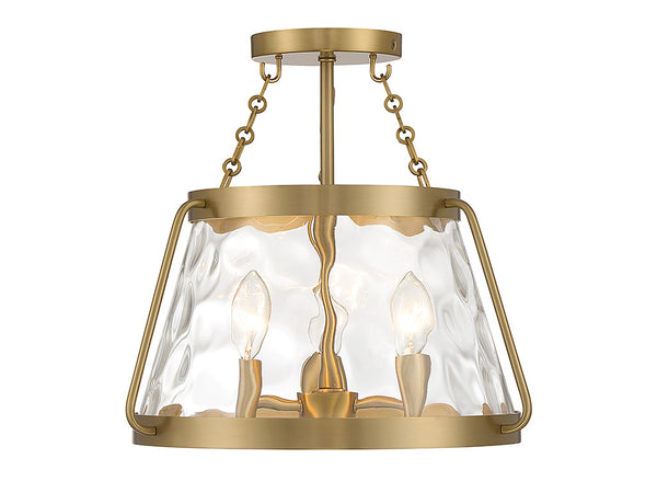 Crawford 3-Light Ceiling Light in Warm Brass