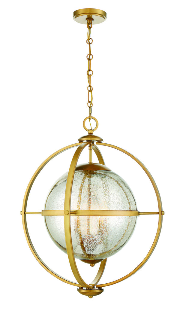 Pearl 3-Light Pendant in Warm Brass