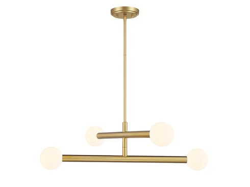 4-Light Chandelier in Matte Black