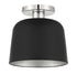 1-Light Ceiling Light in White with Natural Brass