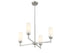 4-Light Chandelier in Natural Brass