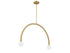 2-Light Chandelier in Natural Brass