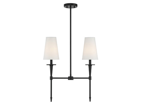 Trundle 2-Light Linear Chandelier in Warm Brass