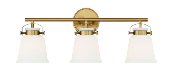 Kaden 3-Light Bathroom Vanity Light in Warm Brass
