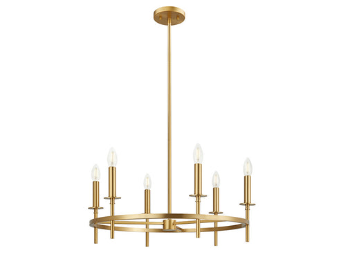 6-Light Chandelier in Brushed Nickel