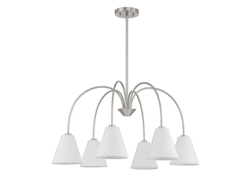 6-Light Chandelier in Matte Black