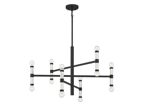 Kingsburg 12-Light Chandelier in Matte Black