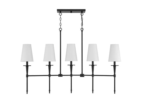 Trundle 5-Light Linear Chandelier in Matte Black