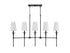 Trundle 5-Light Linear Chandelier in Matte Black
