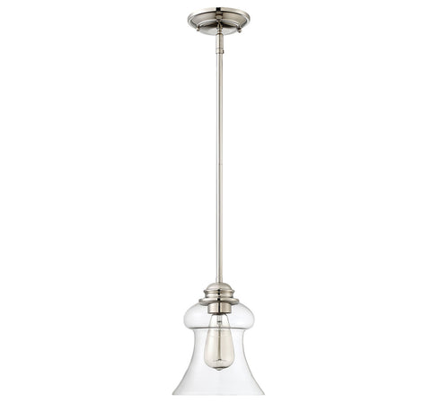 Vintage 1-Light Mini-Pendant in Polished Nickel