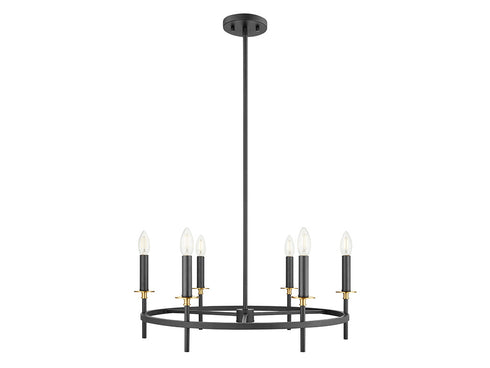 6-Light Chandelier in Brushed Nickel