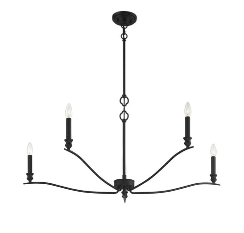 5-Light Chandelier in Polished Nickel