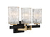 Keene 3-Light Bathroom Vanity Light in Matte Black with Warm Brass Accents