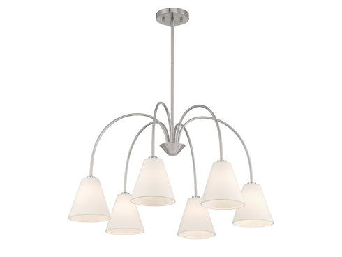 6-Light Chandelier in Matte Black