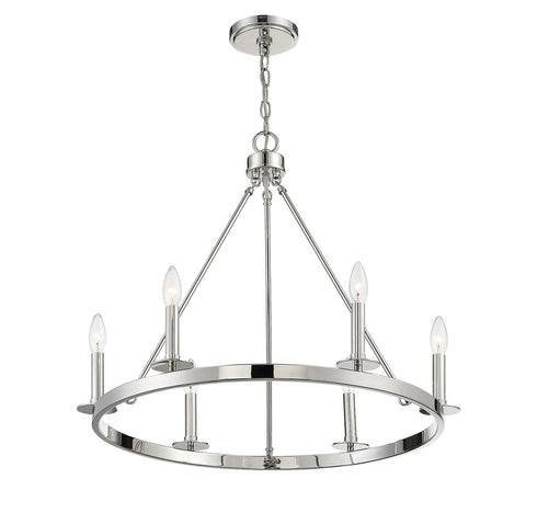 6-Light Chandelier in Matte Black