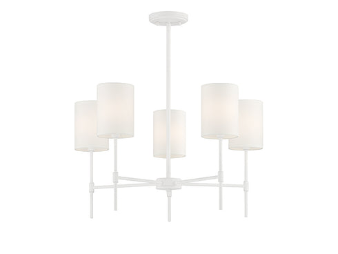 5-Light Chandelier in Bisque White