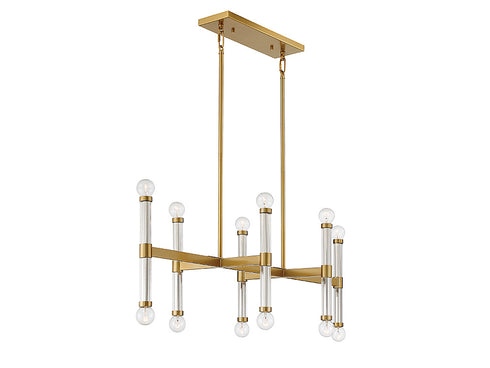 Kingsburg 12-Light Linear Chandelier in Matte Black