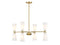8-Light Chandelier in Natural Brass
