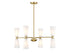 8-Light Chandelier in Natural Brass