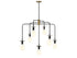 Godfrey 7-Light Chandelier in Matte Black with Warm Brass Accents