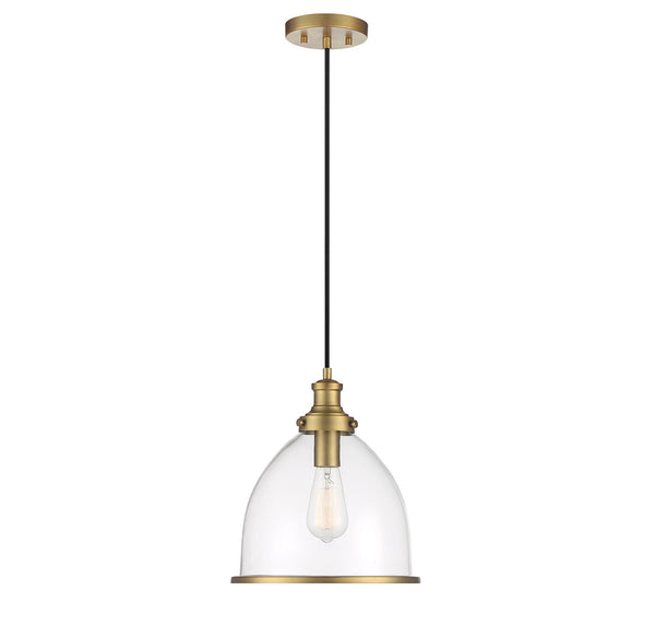 1-Light Pendant in Natural Brass