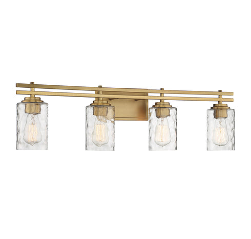 Baxter 4-Light Bathroom Vanity Light in Warm Brass