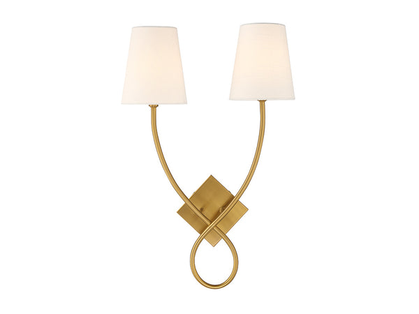 Barclay 2-Light Wall Sconce in Warm Brass