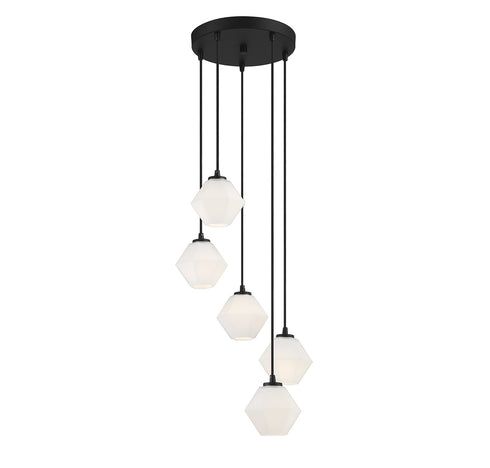 5-Light Chandelier in Matte Black