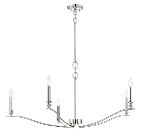 5-Light Chandelier in Polished Nickel