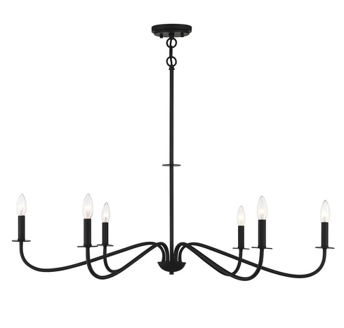 Jasmine 6-Light Chandelier in Matte Black
