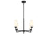 4-Light Chandelier in Natural Brass