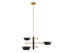 3-Light Chandelier in White and Natural Brass