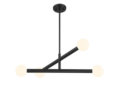 4-Light Chandelier in Matte Black
