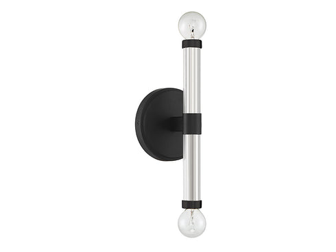 Kingsburg 2-Light Wall Sconce in Matte Black