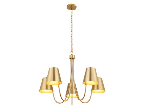 5-Light Chandelier in Matte Black