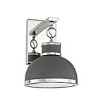 Corning 1-Light Wall Sconce in Gray with Polished Nickel Accents