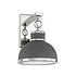 Corning 1-Light Wall Sconce in Gray with Polished Nickel Accents