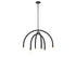 6-Light Chandelier in Matte Black