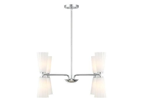 8-Light Chandelier in Natural Brass