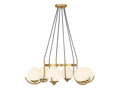 Abella 6-Light Chandelier in Warm Brass